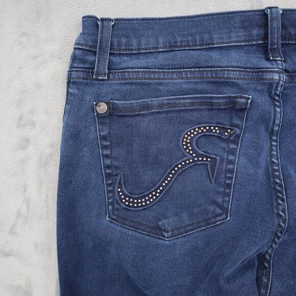 Rock Republic Pants Womens 12 Blue Bootcut Mid Rise Pocket Dark Wash Denim Jeans - Picture 16 of 16